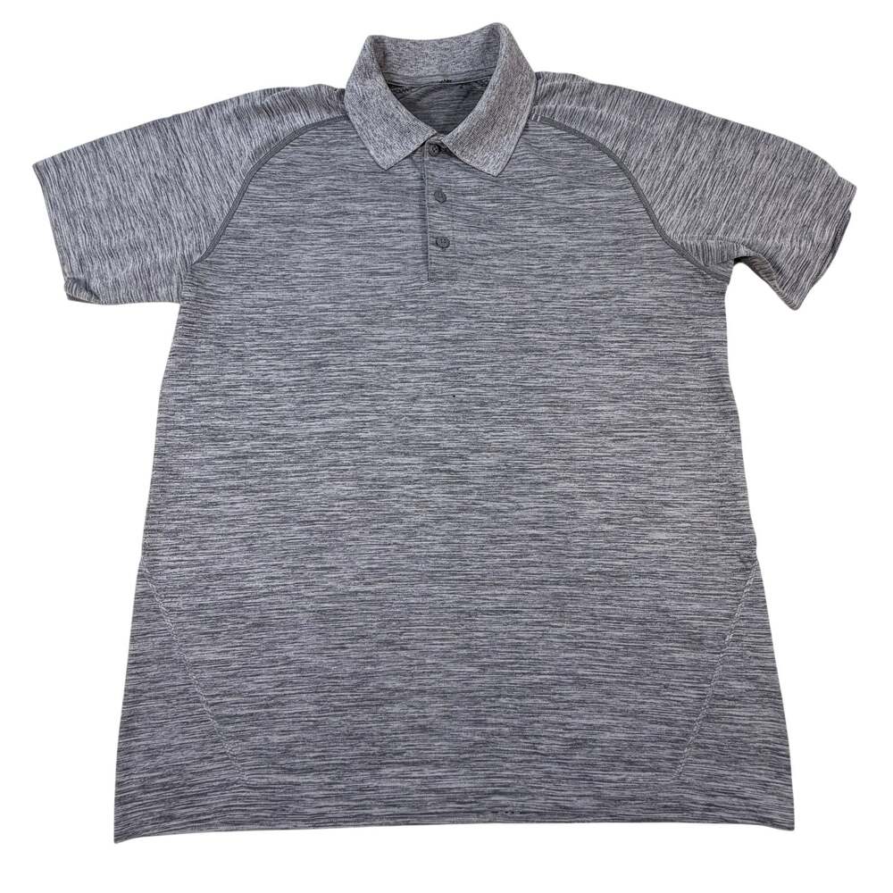 Lululemon Metal Vent Tech Polo Shirt Mesh Performance Athletic Golf Gray Men’s M